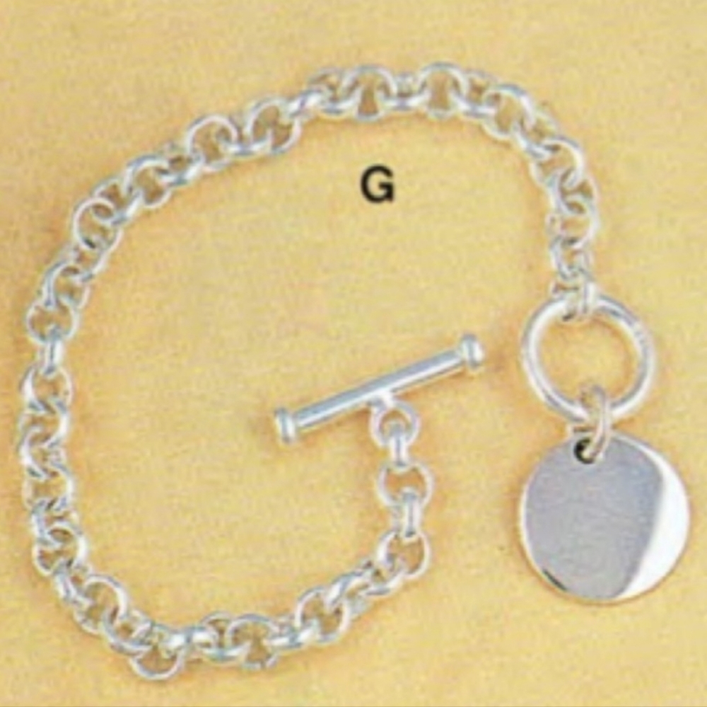 Rare Silpada 925 Sterling Silver Rolo Link Disc Charm Bracelet B0481 - Picture 3 of 7